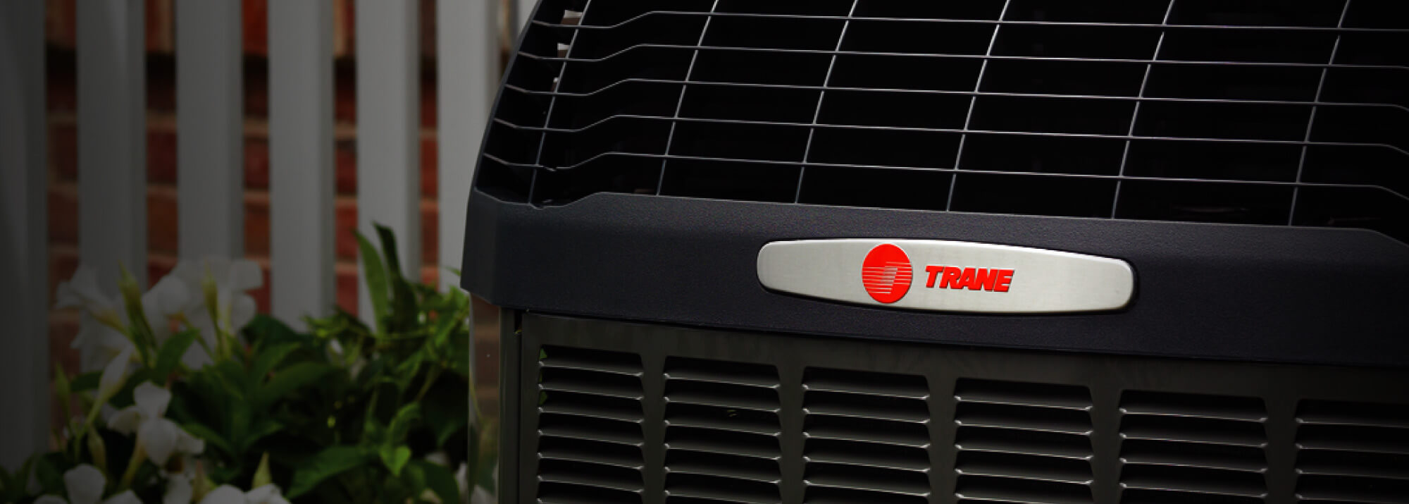 Front of a New Trane Brand Air Conditioner